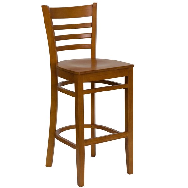 HERCULES Series Ladder Back Cherry Wood Restaurant Barstool