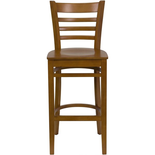 HERCULES Series Ladder Back Cherry Wood Restaurant Barstool