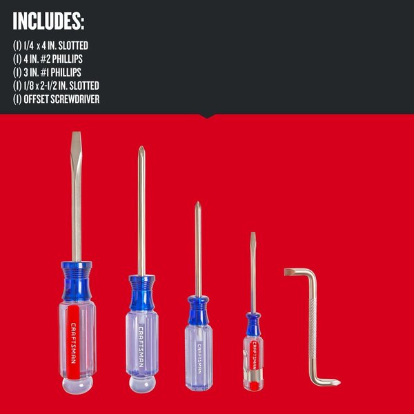 Acetate Screwdriver Set (5 pc)