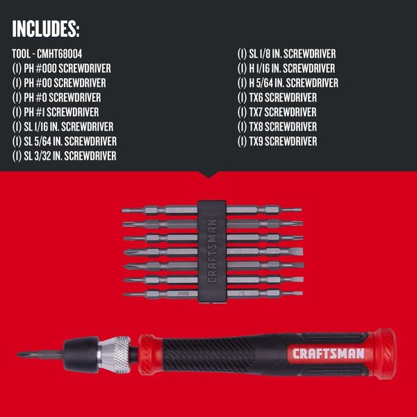 Precision Multi-Bit Screwdriver Set, 14