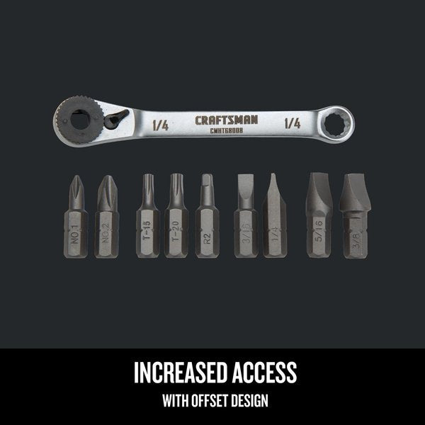 Ratcheting Offset Multi-Bits Screwdriver