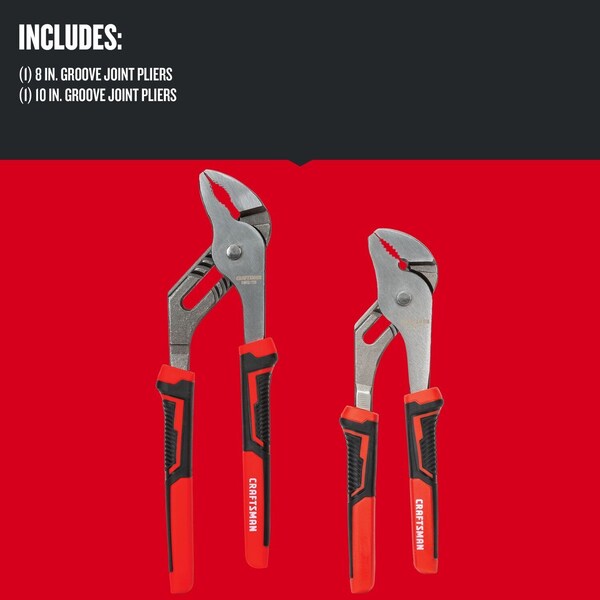 Groove Joint Plier Set, Flat Jaw, 10