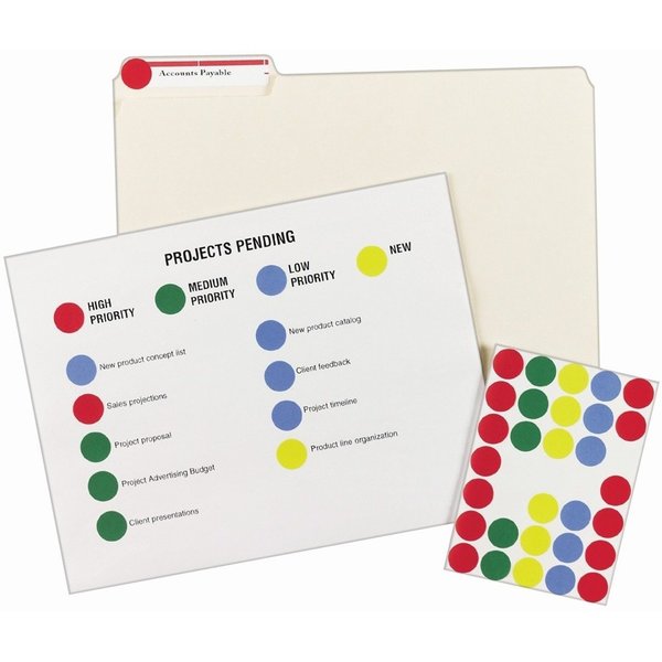 AveryÂ® Removable Color Coding Labels, Assorted Colors (Blue, Green, Red, Yellow) for Laser and Inkjet Printers 5472, 3/4