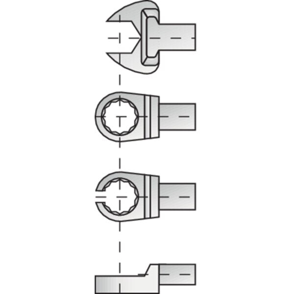 Torque Wrench Head, Open, 9x12, 7mm