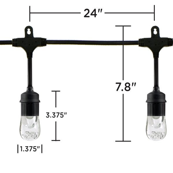 Cafe Lights, 48 ft., 24 Bulb
