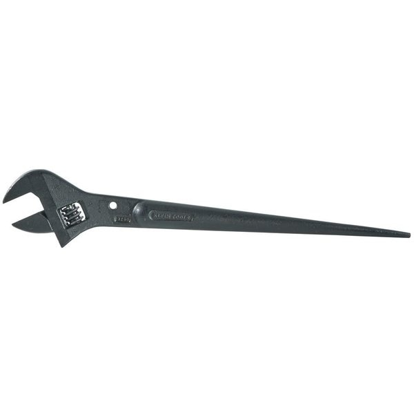 Adjustable Spud Wrench, Alloy Steel, 16 in Overall Length, 1-1/2 in Head, Black Oxide