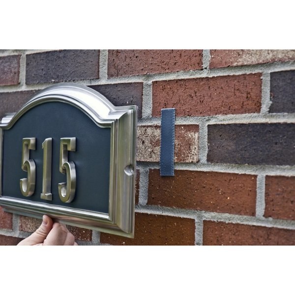 Reclosable Fastener Shapes, Rubber Adhesive, 4 in, 1 in Wd, Gray, 5 PK