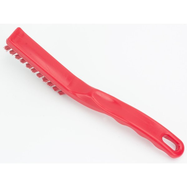 0.88 in W Detail Brush, Red, Polypropylene