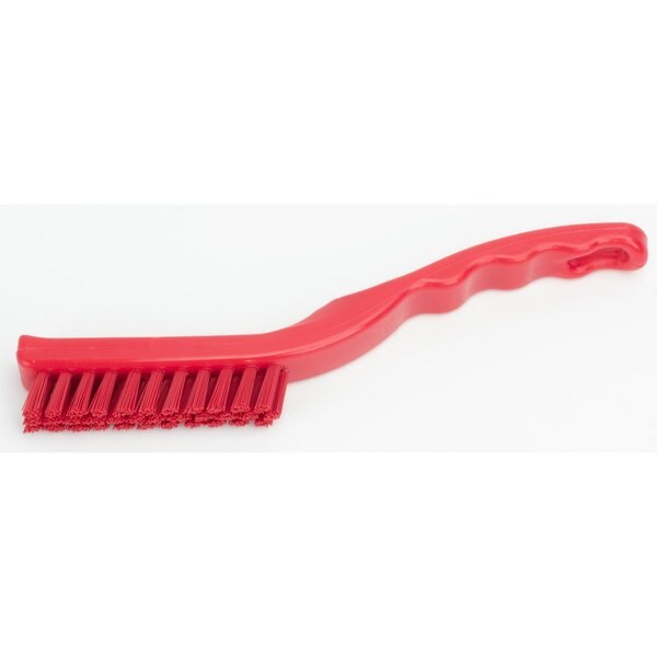 0.88 in W Detail Brush, Red, Polypropylene