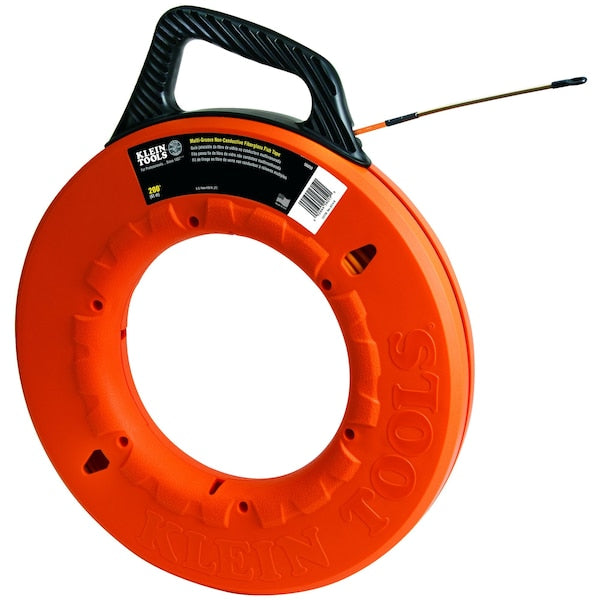 Fish Tape, Length 200 ft, Tape Size 3/16 in, Fiberglass