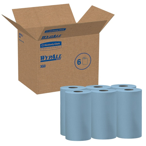 Dry Wipe Roll, Blue, Roll, Hydroknit, 6 PK, 130 Wipes, 19 1/2 in x 13 1/2 in