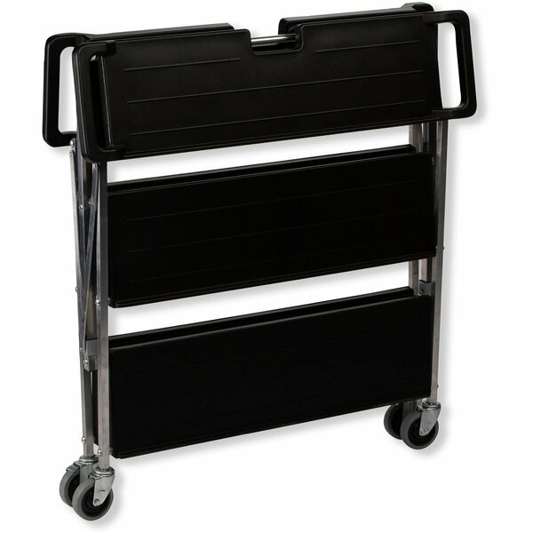 Polyethylene Fold N Go Cart 20 in x 31 in - Black, 3 Shelves, 350 lb