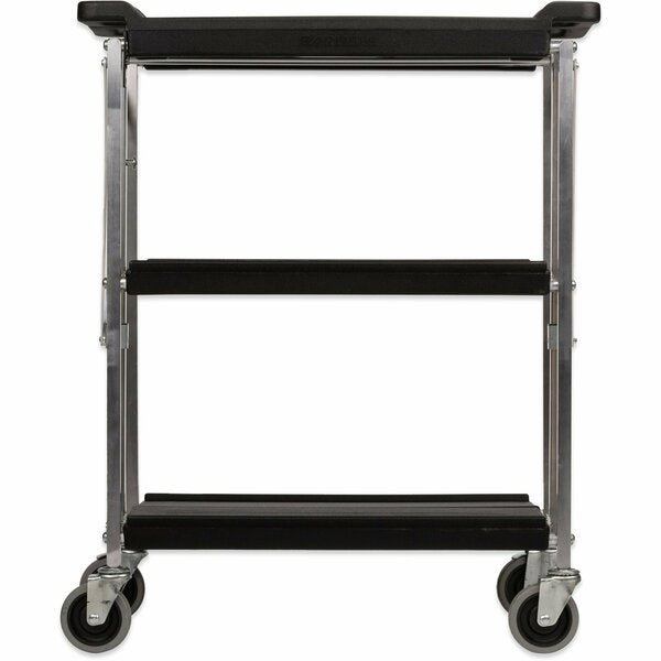 Polyethylene Fold N Go Cart 15 in x 21 in - Black, 3 Shelves, 350 lb