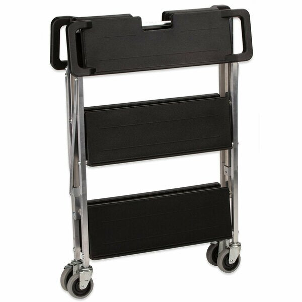 Polyethylene Fold N Go Cart 15 in x 21 in - Black, 3 Shelves, 350 lb