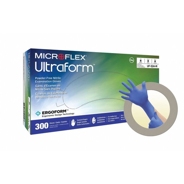 Microflex Disposable Nitrile Gloves, Exam Grade, Ergoform Technology, Powder-Free, XL, 250 Pack