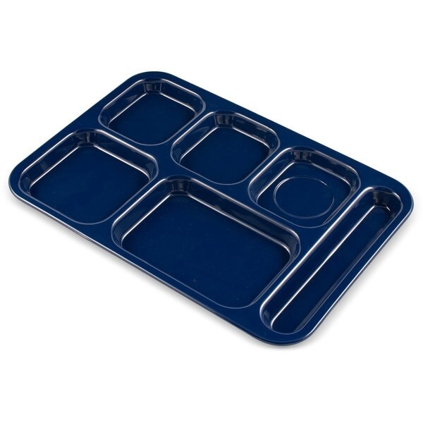 Right Hand 6 Comp Tray, Dark Blue, PK12