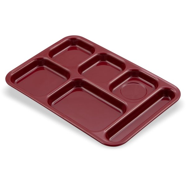 Right Hand 6 Comp Tray, Cranberry, PK12