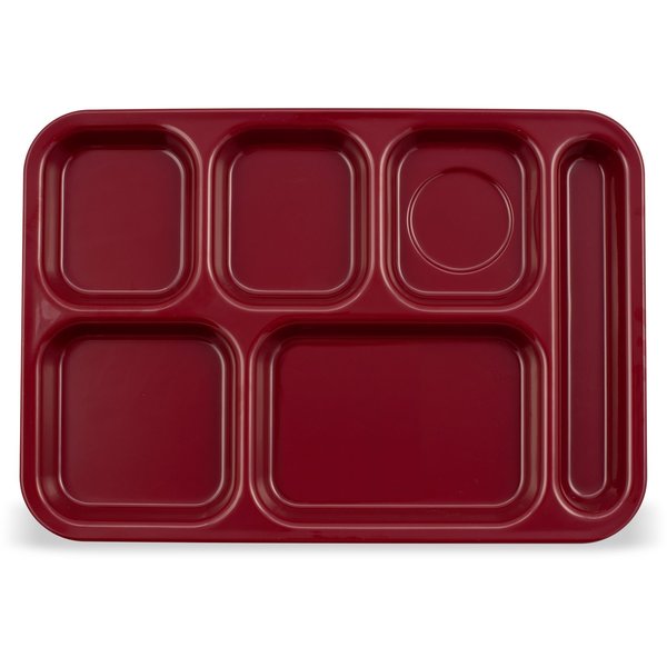 Right Hand 6 Comp Tray, Cranberry, PK12