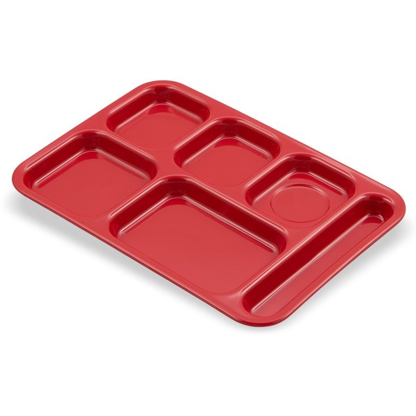 Right Hand 6 Comp Tray, Red, PK12