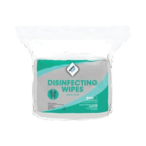 Disinfecting Surface Wipes, 800 Wip, PK4, 8 in x 6 in, Lemon