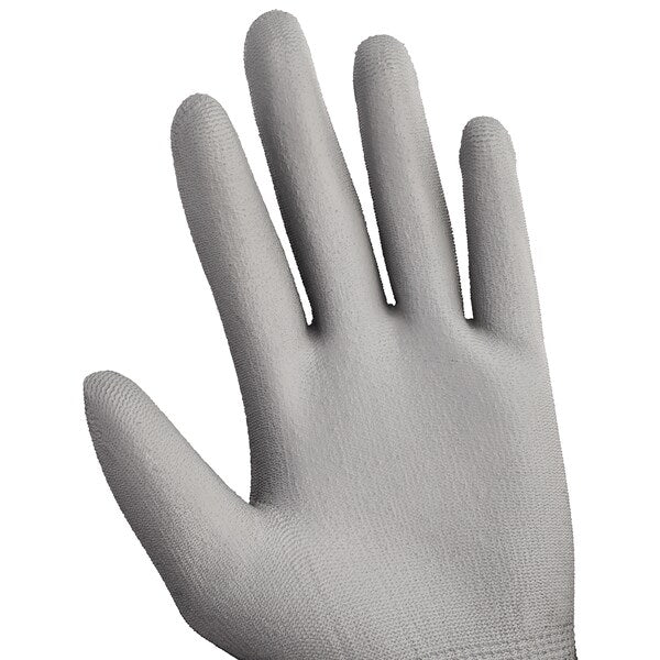 Polyurethane Coated Gloves, Palm Coverage, Gray, M, PR