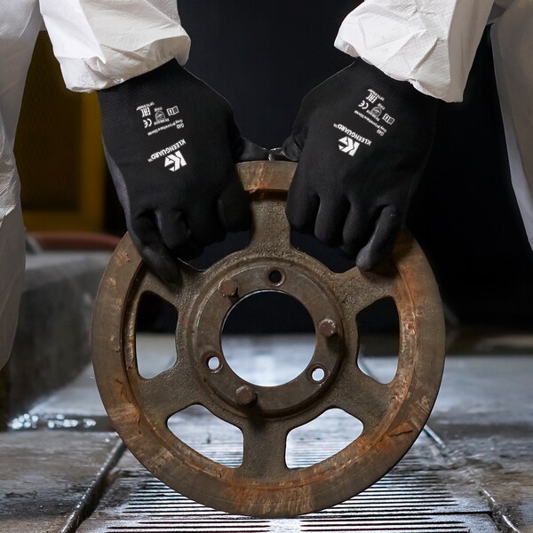 Polyurethane Coated Gloves, Palm Coverage, Gray, 2XL, PR