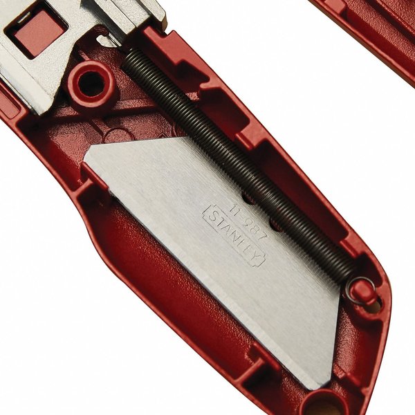 Safety Knife, Self-Retracting, 5 7/8 in L, Rounded Steel Safety Blade, General Purpose, Orange