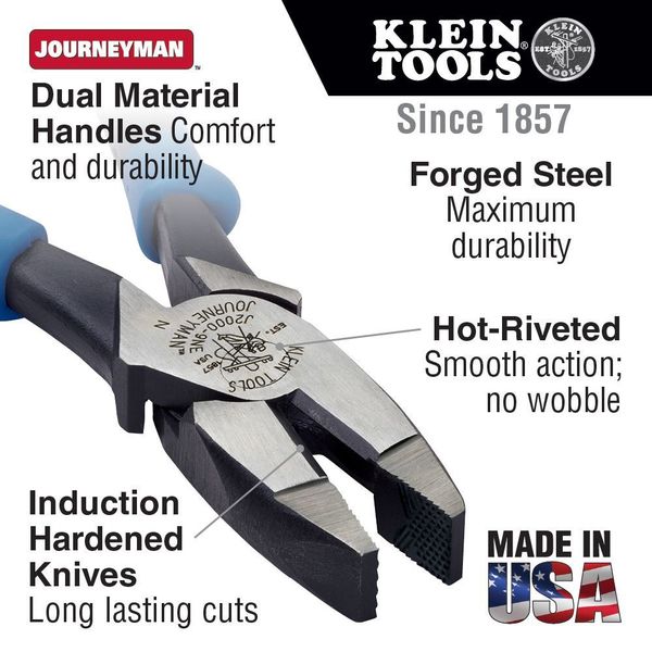 8 13/16 in 2000(TM) Linemans Plier High Leverage, Steel
