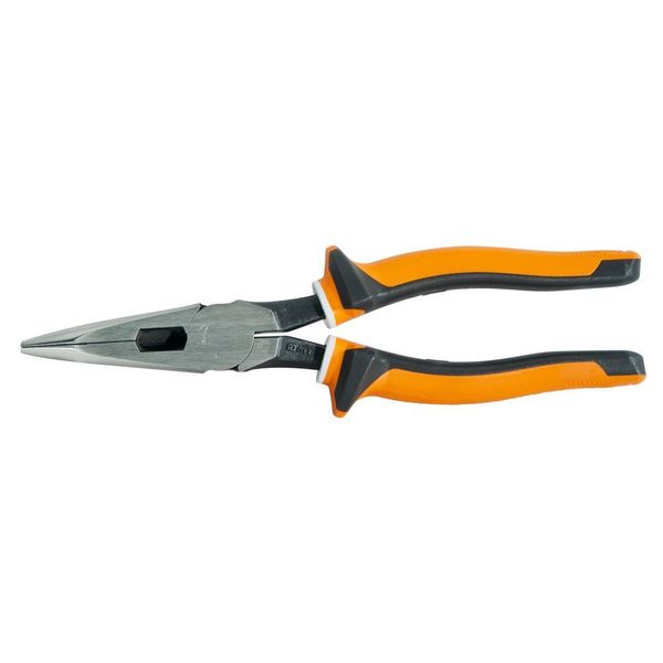 8 49/64 in Long Nose Plier, Side Cutter Ergonomic Handle