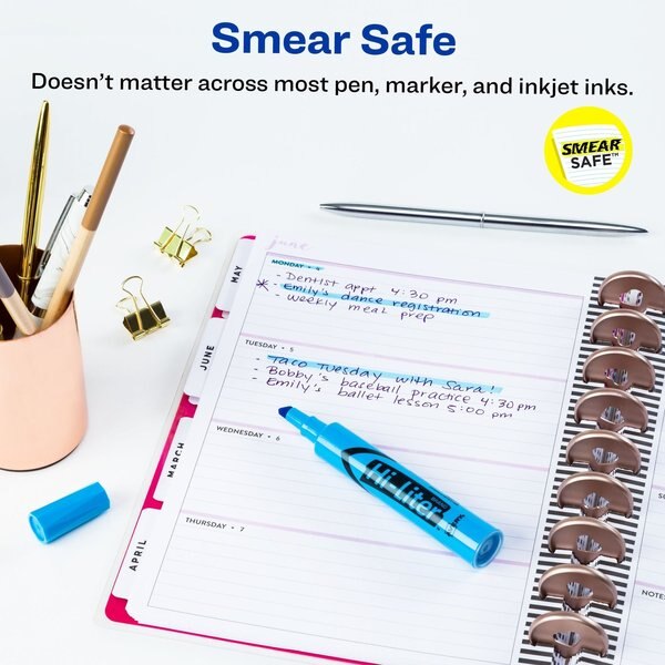 Desk-Style Highlighter, Chisel Tip, Fluorescent Blue, Smear Safe, Nontoxic