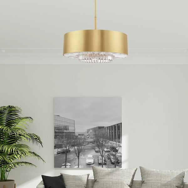 Madison 6 Light Satin Brass Pendant Chan