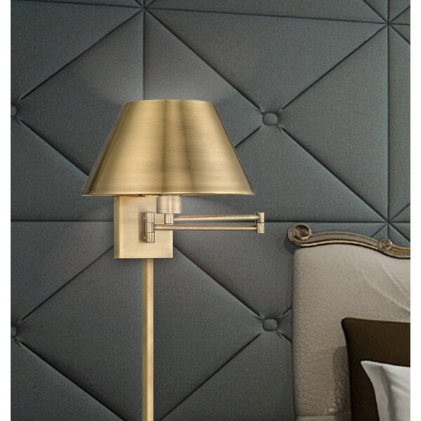 Swing Arm Wall Lamps 1 Light Antique Brass Swing Arm Wall Lamp
