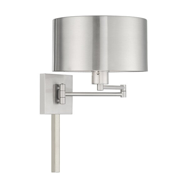 Swing Arm Wall Lamps 1 Light Brushed Nickel Swing Arm Wall Lamp