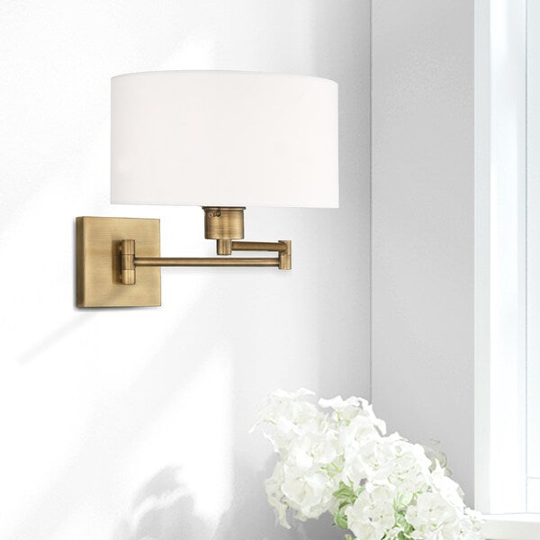 Swing Arm Wall Lamps 1 Light Antique Brass Swing Arm Wall Lamp