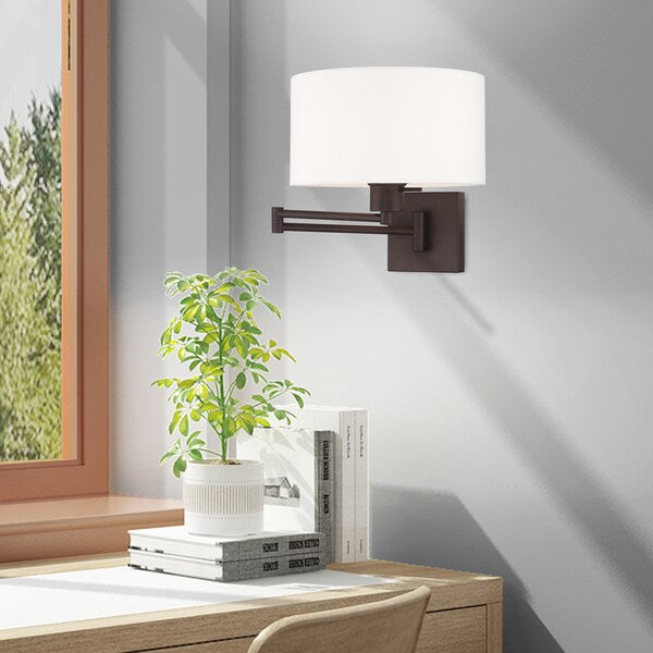 Swing Arm Wall Lamps 1 Light Bronze Swing Arm Wall Lamp