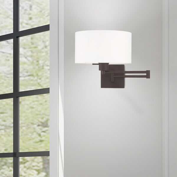 Swing Arm Wall Lamps 1 Light Bronze Swing Arm Wall Lamp