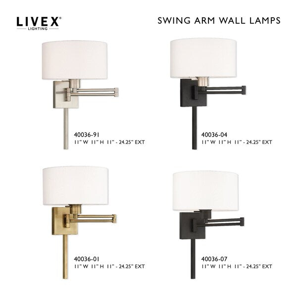 Swing Arm Wall Lamps 1 Light Bronze Swing Arm Wall Lamp