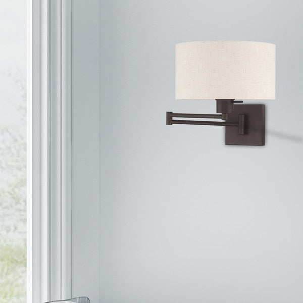 Swing Arm Wall Lamps 1 Light Bronze Swing Arm Wall Lamp