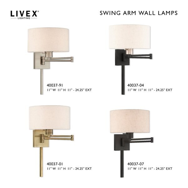 Swing Arm Wall Lamps 1 Light Brushed Nic