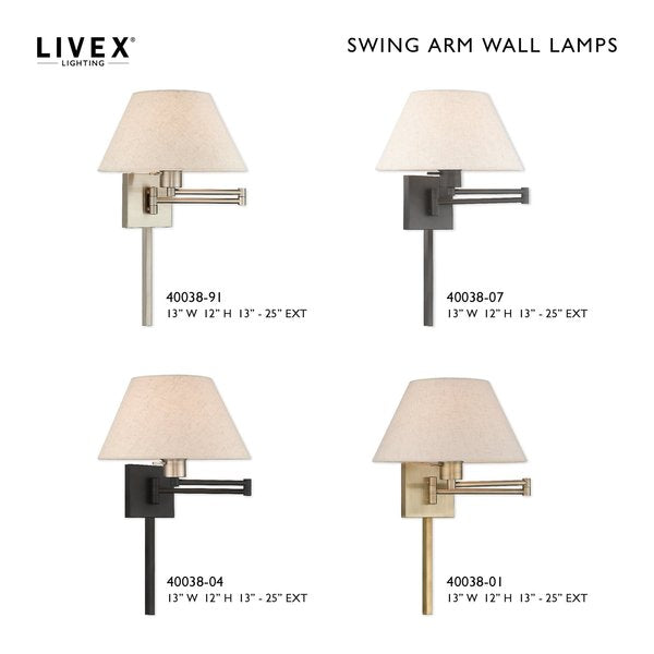 Swing Arm Wall Lamps 1 Light Antique Brass Swing Arm Wall Lamp