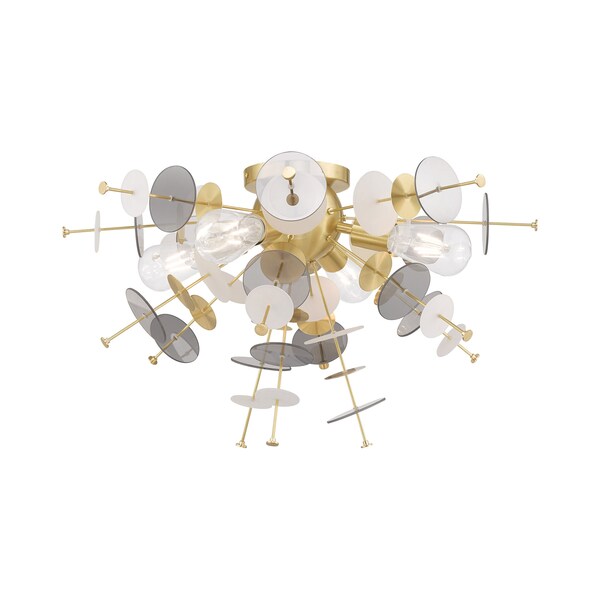 Circulo 4 Light Satin Brass Ceiling Mount