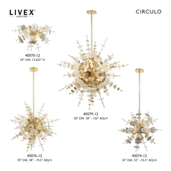 Circulo 12 Light Satin Brass Grand Foyer