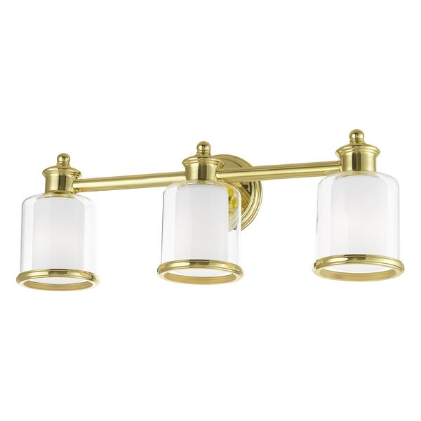 Middlebush 3 Light Polished Brass Bath Vanity