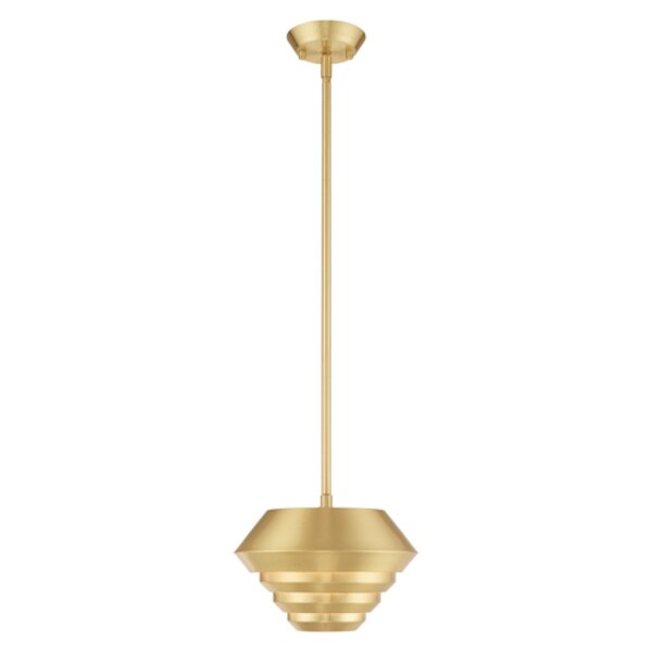 Amsterdam 1 Light Satin Brass Mini Pendant