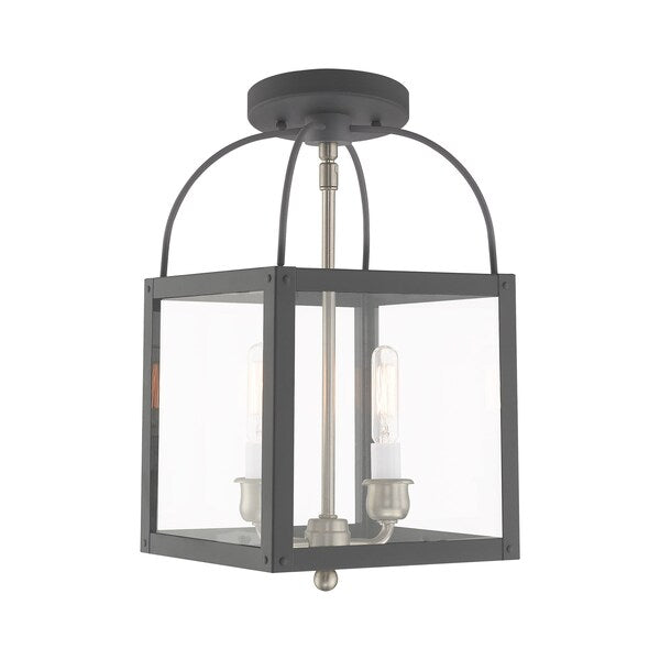 Milford 2 Light Scandinavian Gray Convertible Pendant/Ceiling Mount