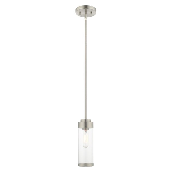Hillcrest 1 Light Brushed Nickel Mini Pendant