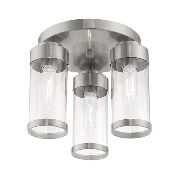 Hillcrest 3 Light Brushed Nickel Ceiling