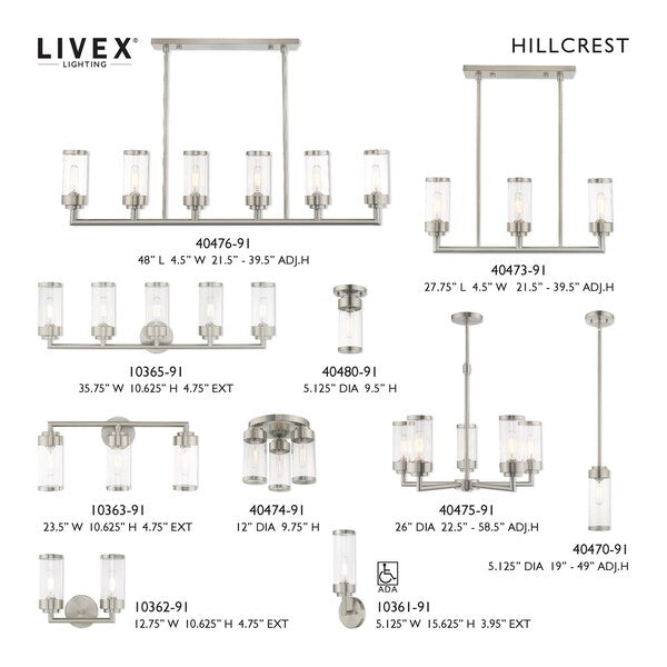 Hillcrest 3 Light Brushed Nickel Ceiling