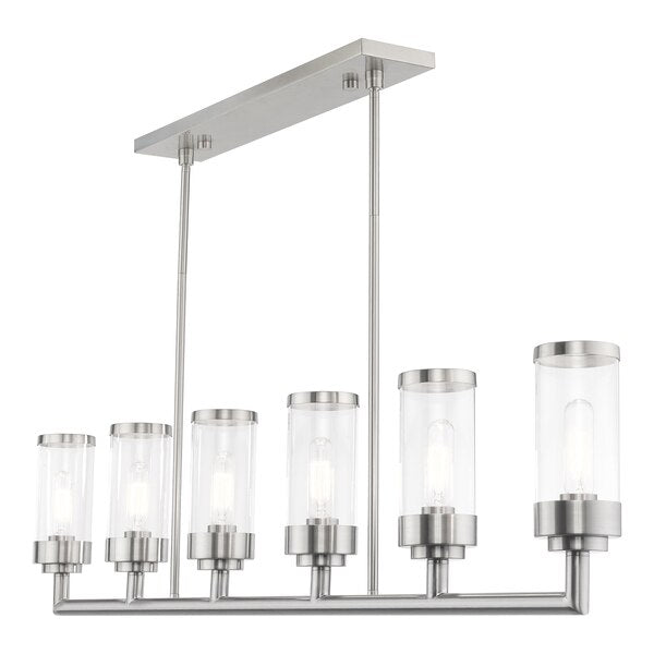 Hillcrest 6 Light Brushed Nickel Linear