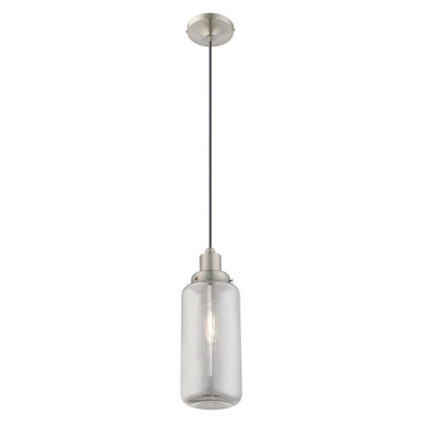 Art Glass Mini Pendants 1 Light Brushed Nickel Mini Pendant